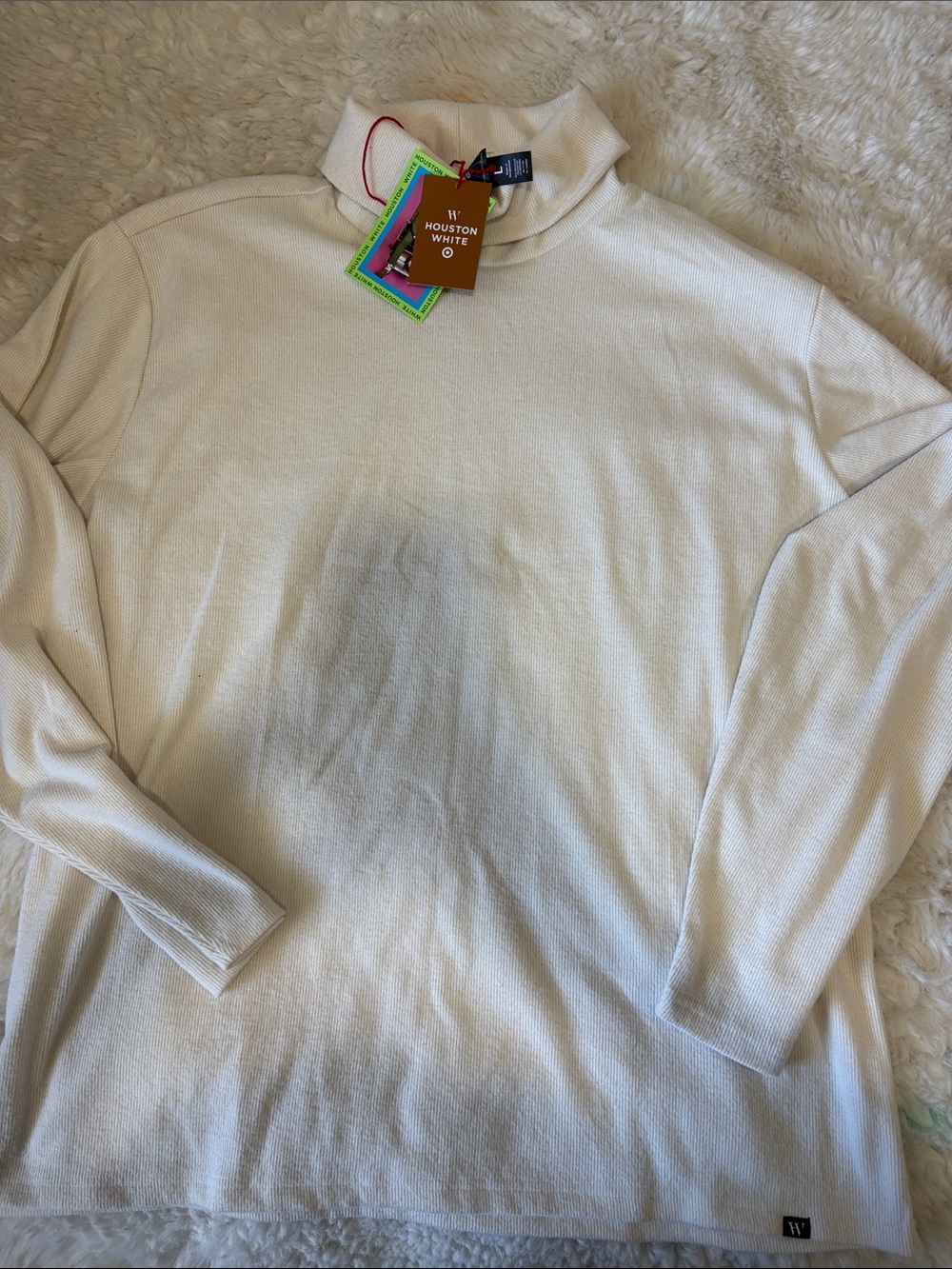 Houston White Cream Turtleneck Sweater